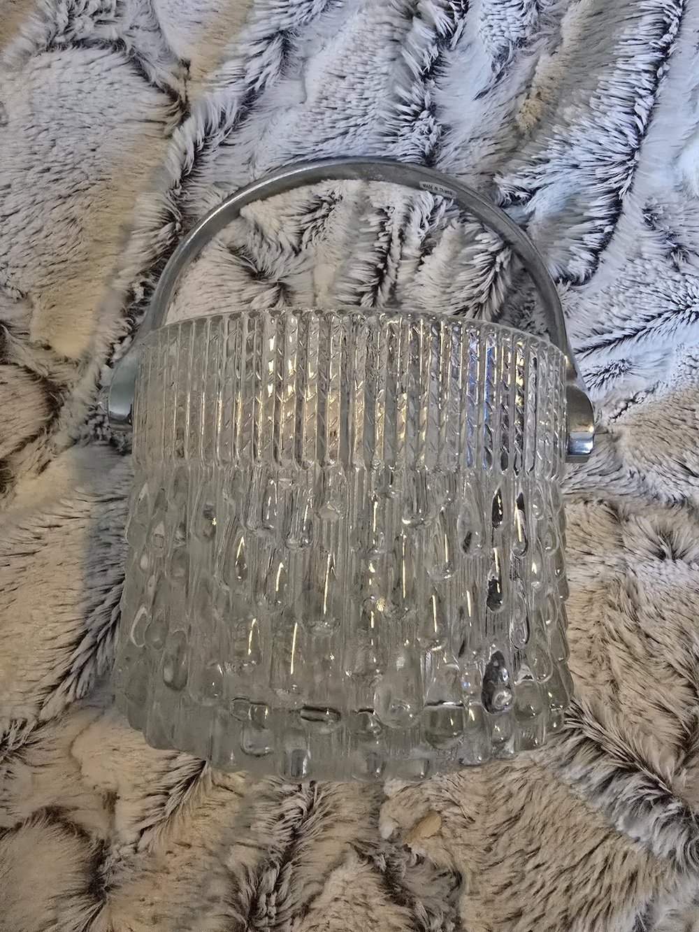 Vintage Teleflora Made In France Glass Ice Bucket Vase 5x4 EUC